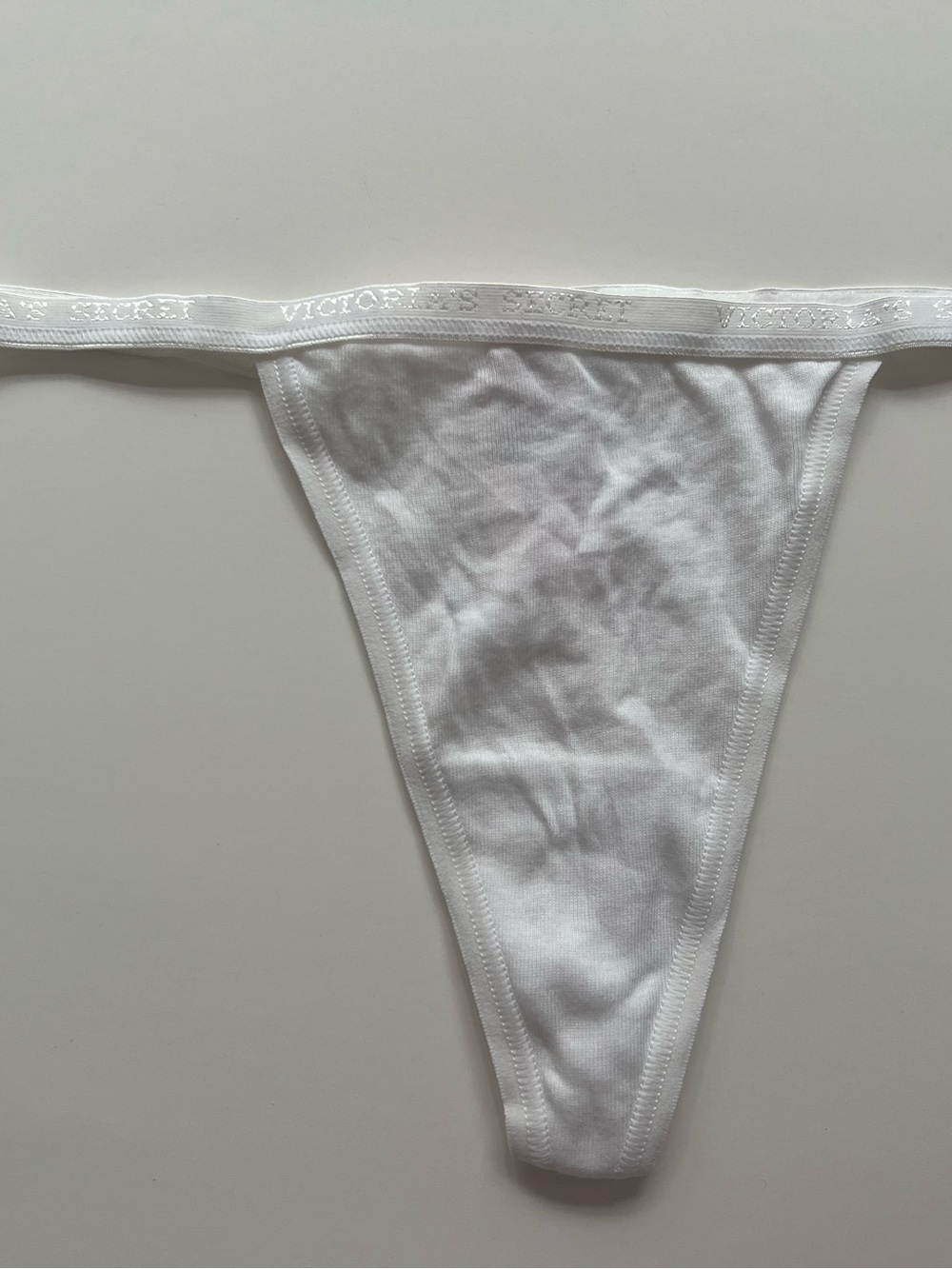 Victoria's Secret Vintage Y2K 2006 NWT White Cotton V-String Thong Panty Small